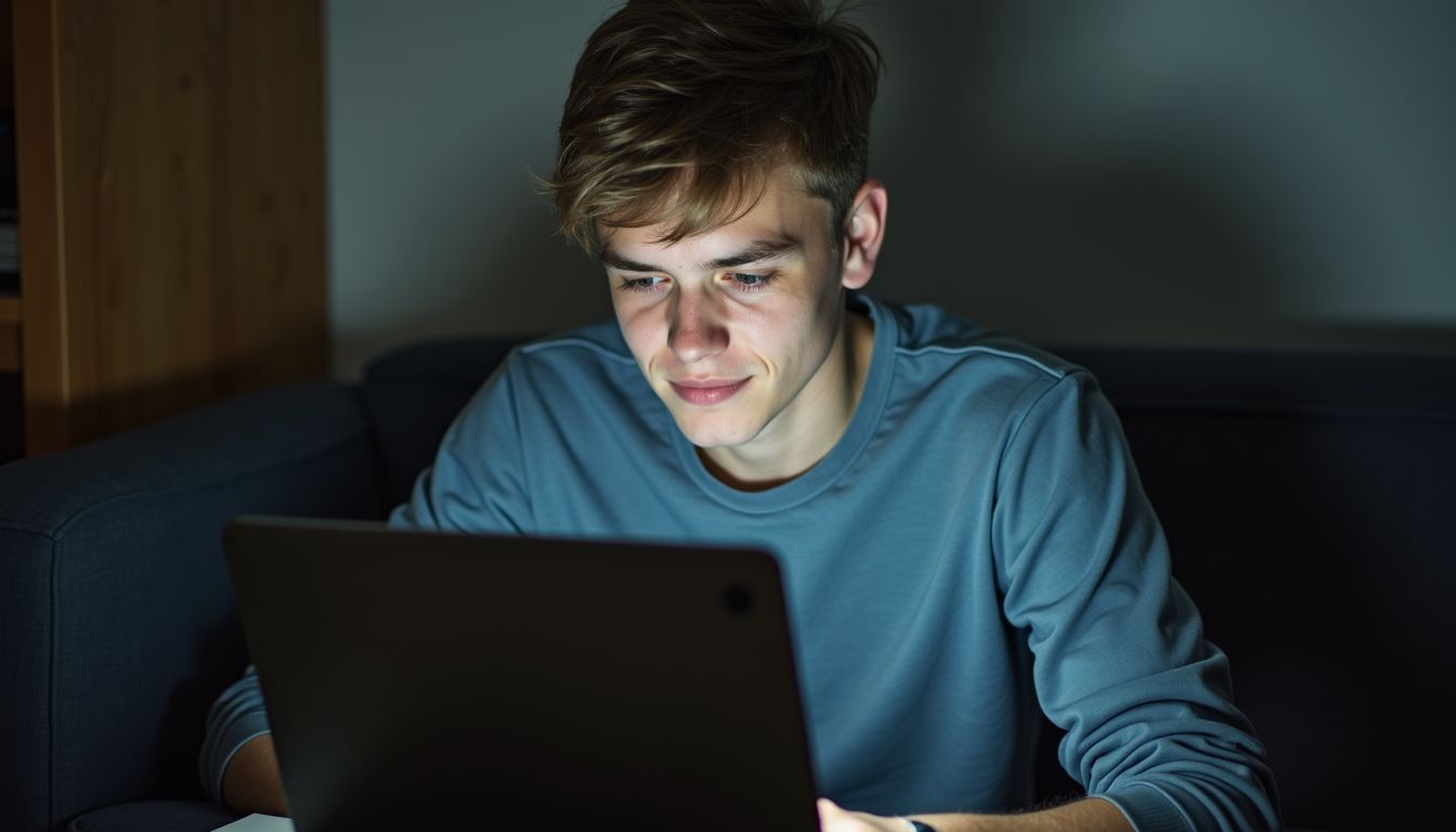 A university student fills out a telemedicine form for a sick note.